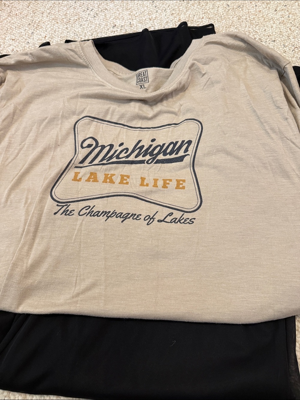 Michigan Lake Life Graphic Tee - Beige